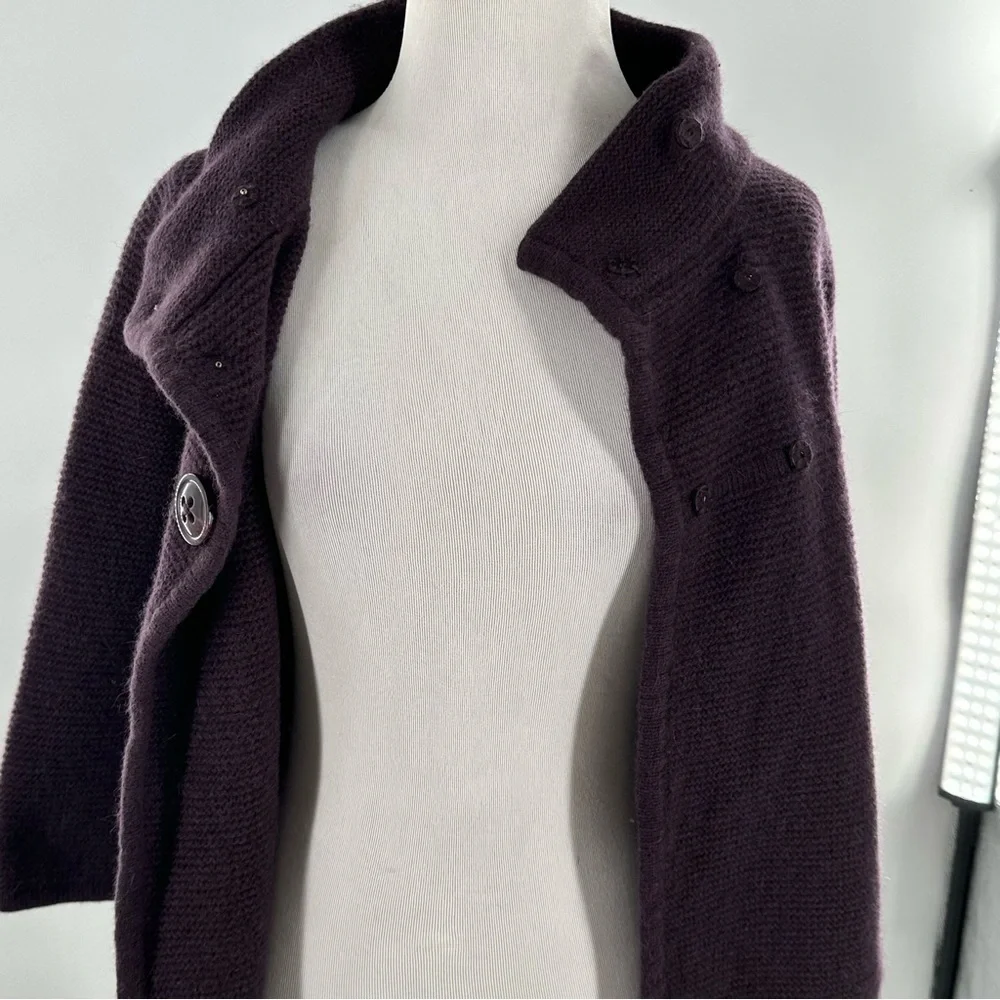 Fenn Wright Manson cardigan sweater M 70% lambswool 20% angora purple lagenlook
